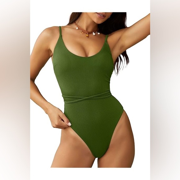 Zaful Other - ZAFUL Women's One Piece Swimsuit Lace Up Tie Back Ribbed Fully Lined